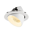 SLV LED Deckeneinbaustrahler NUMINOS� GIMBLE XL, 24W, IP20, dimmbar, 55�, 3000K, 3600lm, wei�