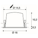 SLV LED Deckeneinbauleuchte NUMINOS� XL, rund, 24W, IP20, dimmbar, 55�, 4000K, 3800lm, schwarz