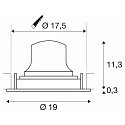SLV LED Deckeneinbauleuchte NUMINOS� MOVE XL, rund, 24W, IP20, dimmbar, 20�, 4000K, 3800lm, wei�