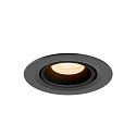 SLV LED Deckeneinbaustrahler NUMINOS� GIMBLE XS, rund, 6,9W, IP20, dimmbar, 40�, 2700K, 900lm, schwarz