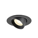 SLV LED Deckeneinbaustrahler NUMINOS� GIMBLE XS, rund, 6,9W, IP20, dimmbar, 55�, 4000K, 1000lm, schwarz