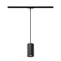 LED 1-Phasen Pendelleuchte ASTO TUBE, IP20, GU10 max. 10W (exkl.), Pendel 250cm, schwarz