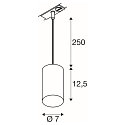 LED 1-Phasen Pendelleuchte ASTO TUBE, IP20, GU10 max. 10W (exkl.), Pendel 250cm, schwarz