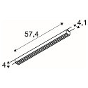LED 3-Phasen Strahler SIGHT EVO SINGLE, 57,4cm, rechteckig, 60�, 18W, IP20, 3000K, 2250lm, schwarz