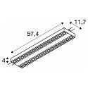 SLV LED 3-Phasen Strahler SIGHT EVO DOUBLE, 57,4cm, rechteckig, 60�, 25W, IP20, 3000K, 3250lm, wei� / schwarz