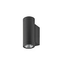 SLV Outdoor LED-Wandleuchte HELIA PRO S UP/DOWN, IP65 IK06, H�he 17.5cm, zylindrisch, 24�, DALI dimmbar, 12W 2700K 1200lm