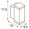 SLV Outdoor LED-Wandleuchte THEO PRO S SINGLE DALI 2, IP65 IK06, H�he 17.5cm, DALI 2 dimmbar, 3W 2700K 300lm 24�, wei�