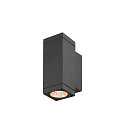 SLV LED Outdoor Wandleuchte THEO PRO S UP/DOWN, H: 17,5cm, rechteckig, 24�, IP65, 6W, 2700K, 600lm, anthrazit