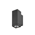SLV LED Outdoor Wandleuchte THEO PRO S UP/DOWN, H: 17,5cm, rechteckig, 24�, IP65, 6W, 2700K, 600lm, anthrazit