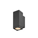 SLV LED Outdoor Wandleuchte THEO PRO S UP/DOWN, H: 17,5cm, rechteckig, 24�, IP65, 12W, 2700K, 1200lm, anthrazit