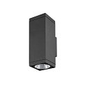 outdoor wall luminaire THEO PRO L UP/DOWN square IP65, anthracite, lacquered dimmable