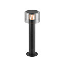 Outdoor LED-Stehleuchte TAHA II 45, IP65 IK02, H�he 45cm, 10W 2200/2700K (CCT Switch) 450/500lm, dimmbar, schwarz / Rauchglas