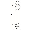 SLV outdoor floor lamp TAHA II 70 with sensor, CCT Switch, switchable IP54, black, lacquered 