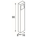 SLV outdoor floor lamp QUAD PRO 90 square, DALI controllable, impact resistant, sea-air resistant IP65, anthracite dimmable