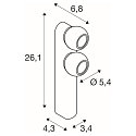 LED Wand-/Deckenleuchte DYSKO DOUBLE, 36�, 13W, 2700K, 1500lm, IP20, dimmbar, schwarz / gold