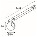 SLV Dekorativer LED 1-Phasen Strahler DYSKO, IP20, 6.7W 2700K 750lm 36�, CRi>90, dimmbar, Gold / Adapter schwarz