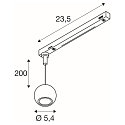 SLV Dekorative LED 1-Phasen Pendelleuchte DYSKO, IP20, 6.7W 2700 750lm 36�, CRi>90, dimmbar, Gold / Adapter schwarz