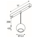 LED Pendelleuchte DYSKO TRACK 48V, 36�, 6W, 2700K, 750lm, IP20, dimmbar, schwarz / gold