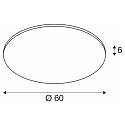 SLV ceiling luminaire PANEL 60 round, suitable for VDU workstation IP20, grey, lacquered dimmable