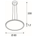 LED Pendelleuchte PANEL 60, rund, 90�, 29W, 3000/4000K, 3050lm, IP20, dimmbar mit Phasenan-/abschnitt, wei�