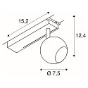 SLV 1-phase spot LIGHT EYE� 2.0 switchable, cardanic swivelling, ball shaped IP20, white matt 