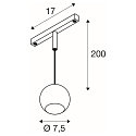 SLV LED Pendelleuchte LIGHT EYE� 2.0 TRACK 48V, 30�, 10W, IP20, dimmbar, 3000K, 1200lm, wei� / schwarz