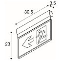 SLV LED Wand-/Deckenleuchte P-LIGHT, rechteckig, 3W, 6000K, 37lm, IP20, wei� / transparent