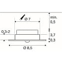 SLV LED Deckeneinbauleuchte P-LIGHT, rund, 3W, 6500K, 360lm, IK08, IP20, wei�