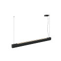 SLV LED Pendelleuchte GLENOS� PRO, 120cm, 75�, 60W, UGR16, IP20, dimmbar, 3000K, 3200lm, schwarz