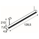 SLV LED Pendelleuchte GLENOS� PRO, 120cm, 75�, 60W, UGR16, IP20, dimmbar, 4000K, 7400lm, schwarz