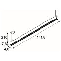 LED Pendelleuchte GLENOS� PRO, 150cm, 75�, 70W, UGR16, IP20, dimmbar, 3000K, 8500lm, wei� / schwarz
