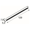 SLV LED Deckenleuchte GLENOS� PRO, 120cm, 75�, 30W, UGR19, IP20, dimmbar, 3000K, 3650lm, wei� / schwarz