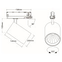 SLV LED 3-Phasen Strahler TRACKSPOT P, IP20 IK03, 24/35W (multi), 60�, CRi >90, verstellbar, schaltbar, 4000K 5310/6050, wei�