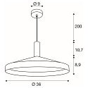SLV Pendelleuchte LALU� SET TETRA 36, E27, 1x max. 7,5 W, IP20, dimmbar, schwarz