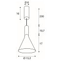 SLV LED Pendelleuchte LALU� SET CONE 15, Aufbauversion, 40�, 10W, 2700/3000K, 550lm, IP20, dimmbar, schwarz
