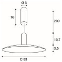 SLV LED Pendelleuchte LALU� SET ELYPSE 33, Aufbauversion, 40�, 10W, 2700/3000K, 650lm, IP20, dimmbar, schwarz