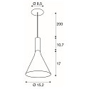 SLV LED Pendelleuchte LALU� SET CONE 15, Einbaubversion, 40�, 10W, 2700/3000K, 550lm, IP20, dimmbar, schwarz