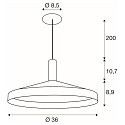 SLV LED Pendelleuchte LALU� SET TETRA 36, Einbauversion, 40�, 10W, 2700/3000K, 700lm, IP20, dimmbar, schwarz