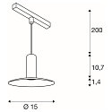 LED Pendelleuchte LALU� SET ELYPSE TRACK 48V, 40�, 9W, 2700/3000K, 600lm, IP20, dimmbar, schwarz