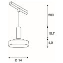 SLV pendant luminaire LALU� SET TETRA 14 IP20, black dimmable