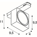 SLV LED 3-Phasen Strahler EURO CUBE 2 M, eckig, 40�, 14W, 3000K, 1650lm, IP20, dimmbar, schwarz