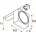 SLV LED 3-Phasen Strahler EURO CUBE 2 M, eckig, 40�, 14W, 3000K, 1650lm, IP20, DALI dimmbar, schwarz
