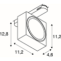 SLV LED 3-Phasen Strahler EURO CUBE 2 L, eckig, 40�, 21W, 3000K, 2750lm, IP20, dimmbar, schwarz