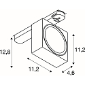 SLV LED 3-Phasen Strahler EURO CUBE 2 L, eckig, 40�, 21W, 3000K, 2750lm, IP20, DALI dimmbar, wei�/schwarz