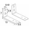 SLV Zubeh�r f�r BATTEN FLAT P - Winkel-Halterung f�r Wandmontage, Lichtaustritt nach unten, 2er-Set, starr, Edelstahl