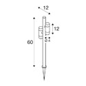 SLV Outdoor LED-Stehleuchte HELIA SLIM POLE DOUBLE, IP65 IK03, Erdspie�-Stativ + Steckerkabel, 2x 6W 2200K 500lm 38�, schaltbar