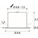 LED Einbauleuchte UNIVERSAL DOWNLIGHT FIX, 5W, 2700/3000/4000/6500K, 670lm, IP65, mit Abdeckung, dimmbar