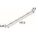 SLV LED Lichtbandsystem Lichttr�ger RETRO, 150cm, 26W, 3500/4000/5000K, 4783-13710lm, IP20, wei�