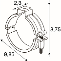 SLV Montagezubeh�r f�r LED Feuchtraumleuchte TUBULAR P, Halterung, 2 St�ck, silber/schwarz 