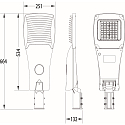 SLV LED Mastleuchte STREET A MINI, 90W, 3000K, 13500lm, IP66, grau